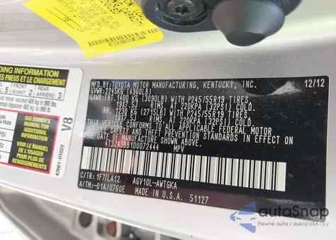 2013 Toyota Venza Xle из США, поврежденный, VIN 4T3ZA3BB1DU072444